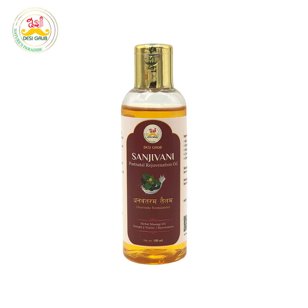 1-Sanjivani Posntal Rejuvenation Oil 12-10-2025 Desi Grub Sanjivani - Postnatal Revitalizing Oil 100ml| Dhanwantharam Thailam