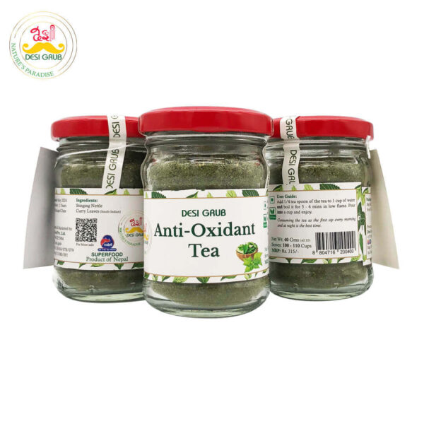 Desi Grub Antioxidant Tea 40g: Nettle & Curry Leaves Infusion for Natural Wellness