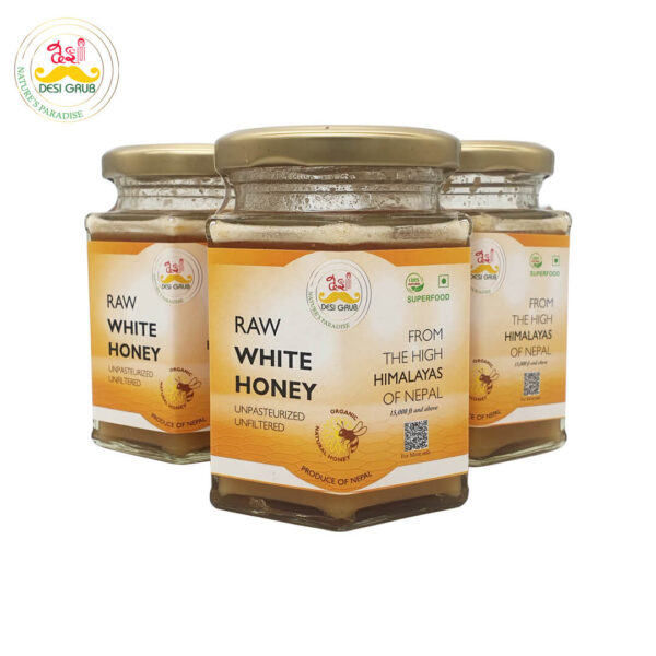 Raw White Honey 300 Gms | Apis Cerena | High Himalayan Unpasteurized & Unfiltered