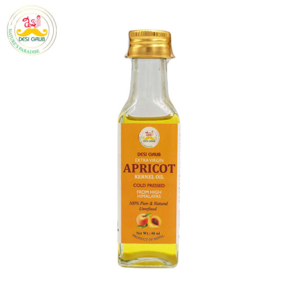 Apricot Kernel Oil 60ml: Extra Virgin, Cold-Pressed, Edible, from the High Himalayas