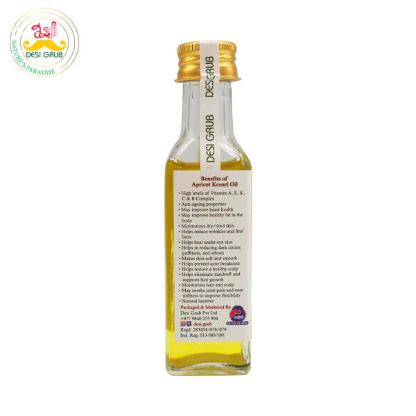 Apricot Kernel Oil 60ml: Extra Virgin, Cold-Pressed, Edible, from the High Himalayas