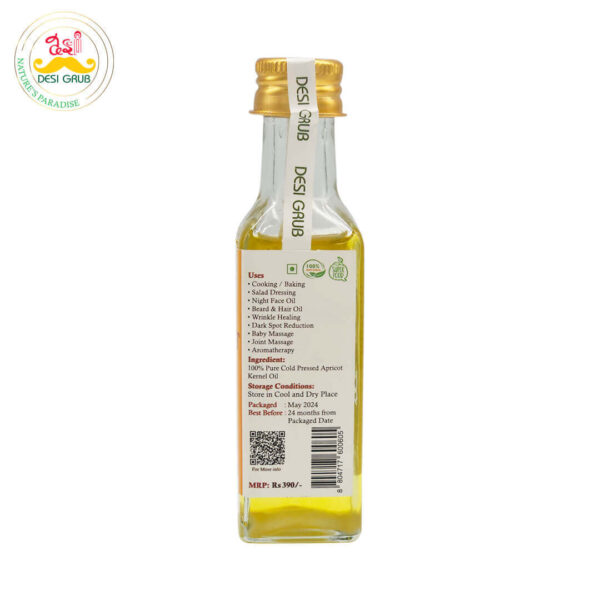 Apricot Kernel Oil 60ml: Extra Virgin, Cold-Pressed, Edible, from the High Himalayas