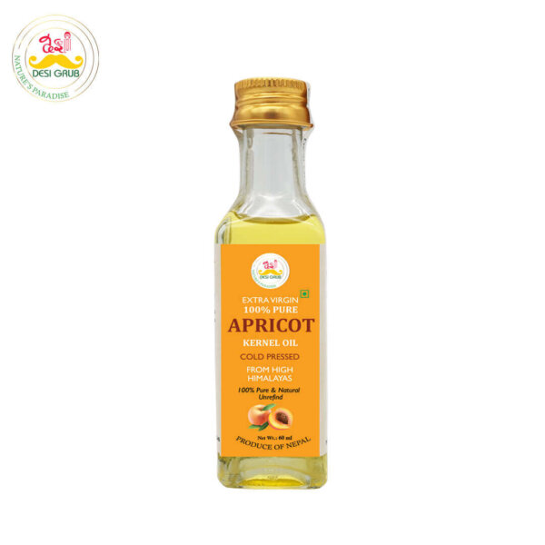 Desi Grub Apricot Kernel Oil Extra Virgin - 100% Pure Cold Pressed from High Himalayas 60 ml