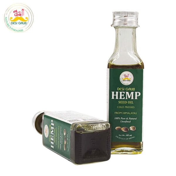 Desi Grub Hemp Seed Oil 60 ml: 100% Pure, Cold Pressed from Nepal Himalayas