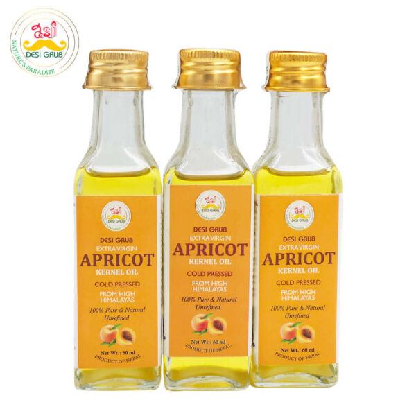 Apricot Kernel Oil 60ml: Extra Virgin, Cold-Pressed, Edible, from the High Himalayas