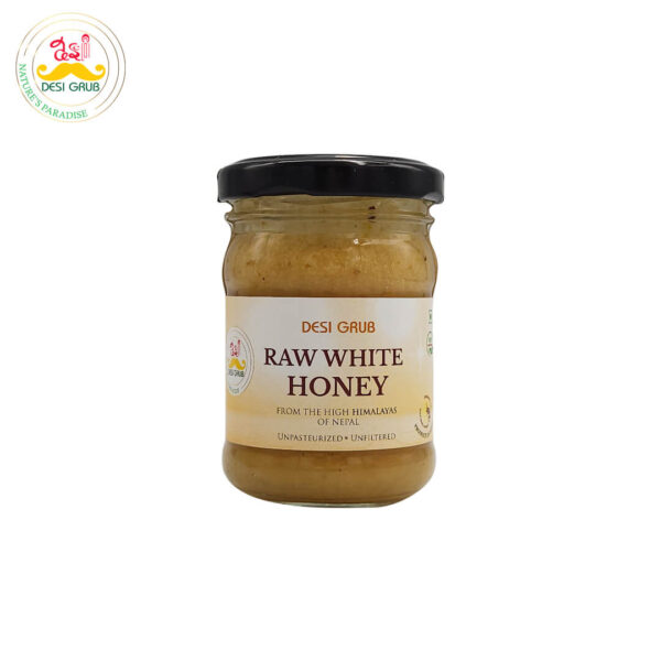 Desi Grub Raw White Honey 130 Gms | Apis Cerena | High Himalayan Unpasteurized & Unfiltered