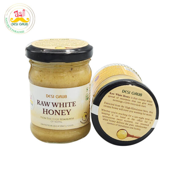 Desi Grub Raw White Honey 130 Gms | Apis Cerena | High Himalayan Unpasteurized & Unfiltered