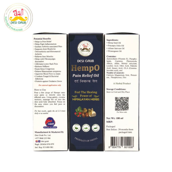 Desi Grub HempO Pain Relief Oil 100 ml | Himalayan Herbal Oil