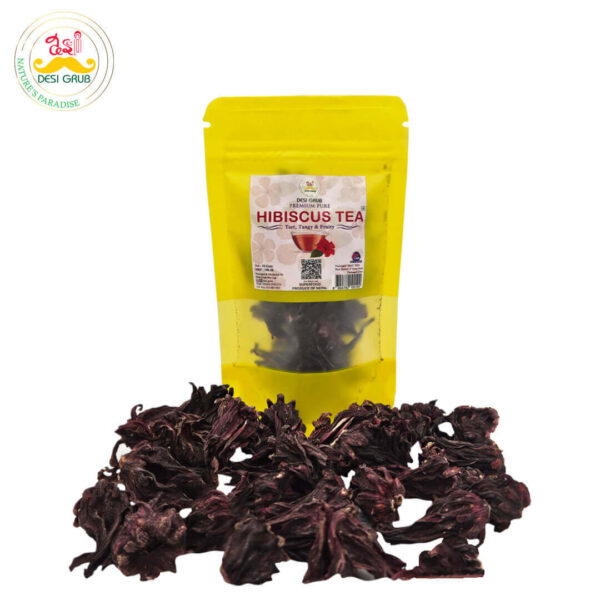 Desi Grub Premium Hibiscus Tea 10g: Natural Floral Delight for Refreshment