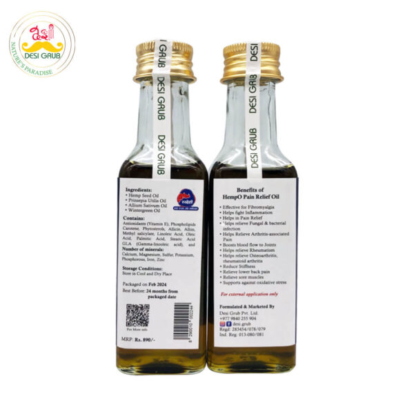 Desi Grub HempO Pain Relief Oil 100 ml | Himalayan Herbal Oil