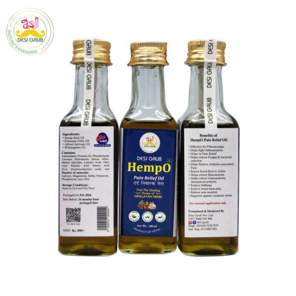 Desi Grub HempO Pain Relief Oil 100 ml | Himalayan Herbal Oil