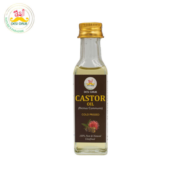 Desi Grub Castor Oil 60ml | Cold-Pressed, Natural Laxative, Skincare, and Hair Growth Solution