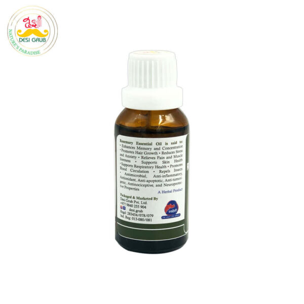 Desi Grub Rosemary Essential Oil 30ml Dropper| Pure & Natural Aromatherapy Oil