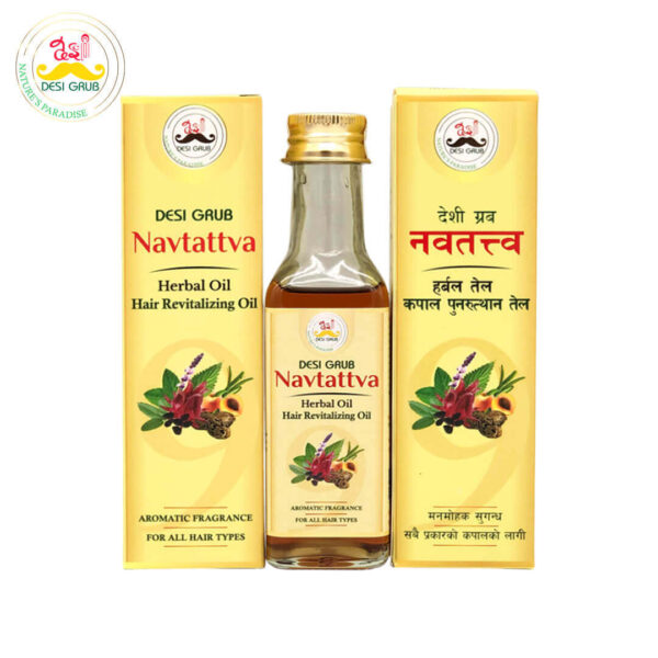 Desi Grub Navtattva Hair Revitalizing Oil 100ml - Growth Thickness Stress Relief