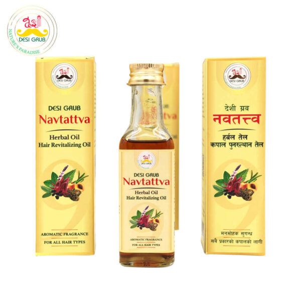 Desi Grub Navtattva Hair Revitalizing Oil 100ml - Growth Thickness Stress Relief