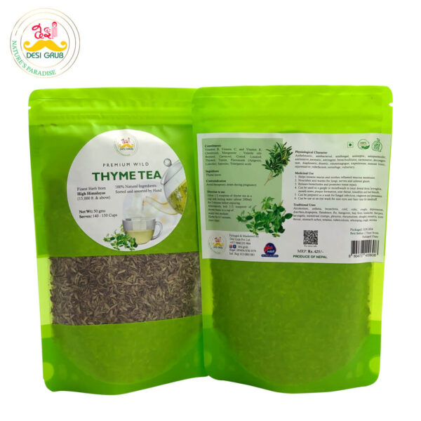 Desi Grub Premium Wild Thyme Tea 50 Gms: Himalayan Herbal Infusion