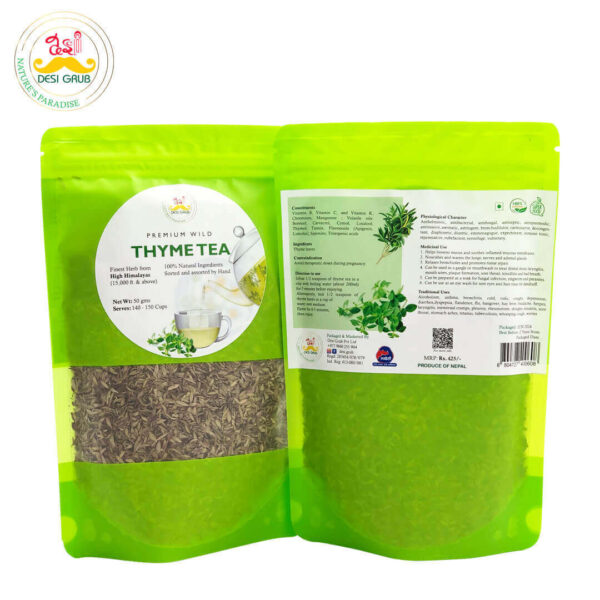 Desi Grub Premium Wild Thyme Tea 50 Gms: Himalayan Herbal Infusion