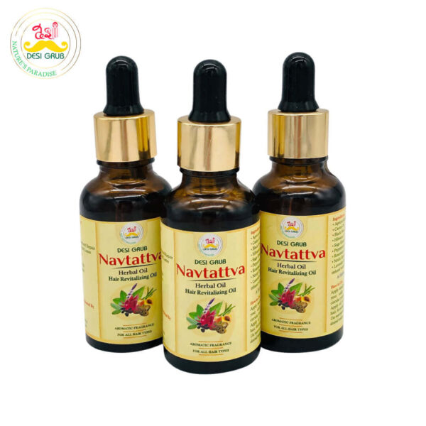 Desi Grub Navtattva Hair Revitalizing Oil 30ml - Growth Thickness Stress Relief