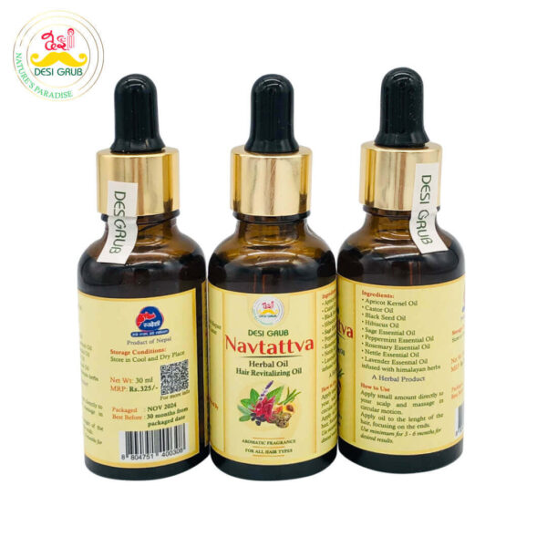 Desi Grub Navtattva Hair Revitalizing Oil 30ml - Growth Thickness Stress Relief